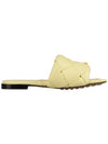 Women's Lido Leather Slippers Yellow - BOTTEGA VENETA - 5