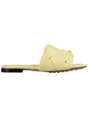 Women's Lido Leather Slippers Yellow - BOTTEGA VENETA - BALAAN 5