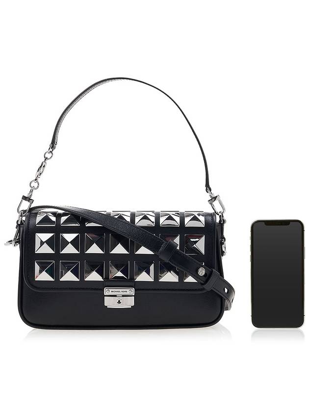 Women's Studded Leather Shoulder Bag Black - MICHAEL KORS - BALAAN 7