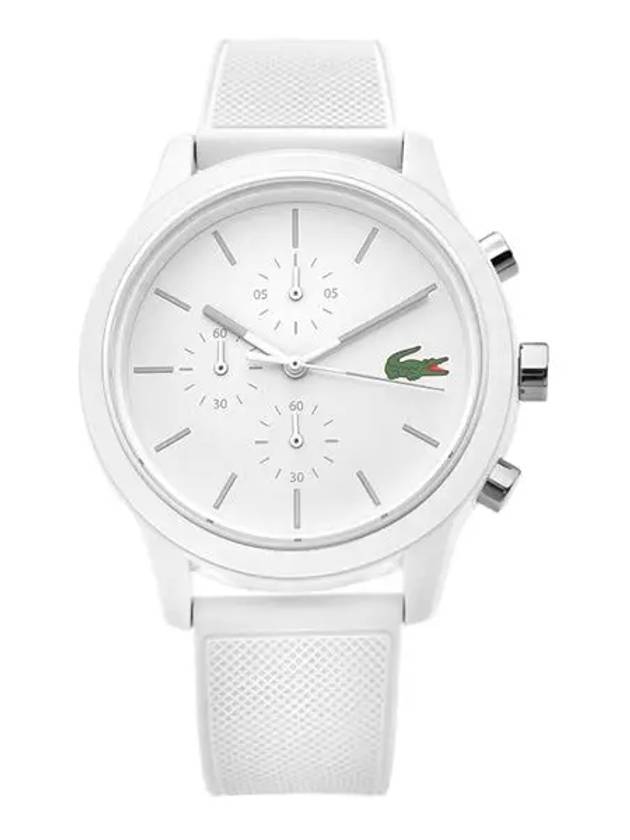 Chronograph 44mm Silicone Watch White - LACOSTE - BALAAN 3