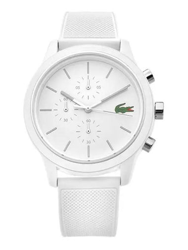 Chronograph 44mm Silicone Watch White - LACOSTE - BALAAN 1