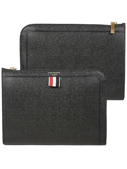 Pebble Minifolio Clutch Bag Black - THOM BROWNE - BALAAN 2