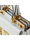 Small Rockstud Calfskin Alcove Tote Bag White - VALENTINO - BALAAN 10