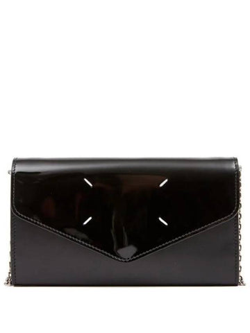 Four Stitch Leather Long Wallet Black - MAISON MARGIELA - BALAAN 1