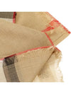 Check Wool Silk Scarf Beige - BURBERRY - BALAAN 6