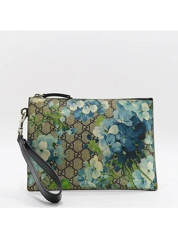 546349 GG Supreme Canvas Blue Bloom Clutch - GUCCI - BALAAN 1