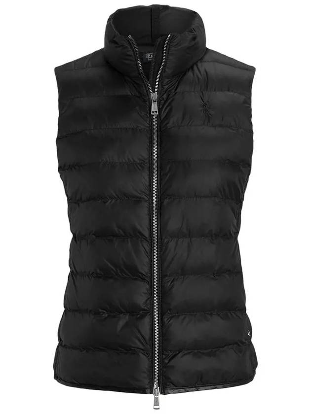 Embroidery Logo Pony Zipper Outerwear Padded Vest Black - POLO RALPH LAUREN - BALAAN 3