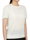 Women's Regal Wool Slim Crew Neck Short Sleeve T-Shirt Ivory - THEORY - BALAAN 4
