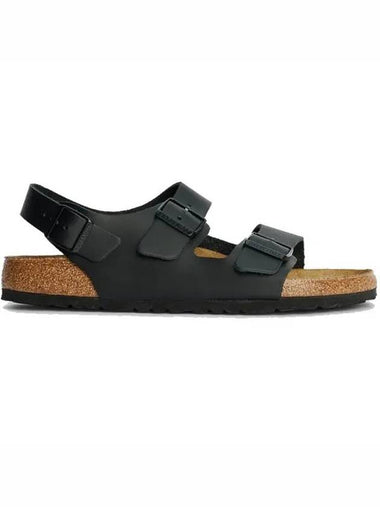 MILANO Milan triple buckle black leather sandals - BIRKENSTOCK - BALAAN 1