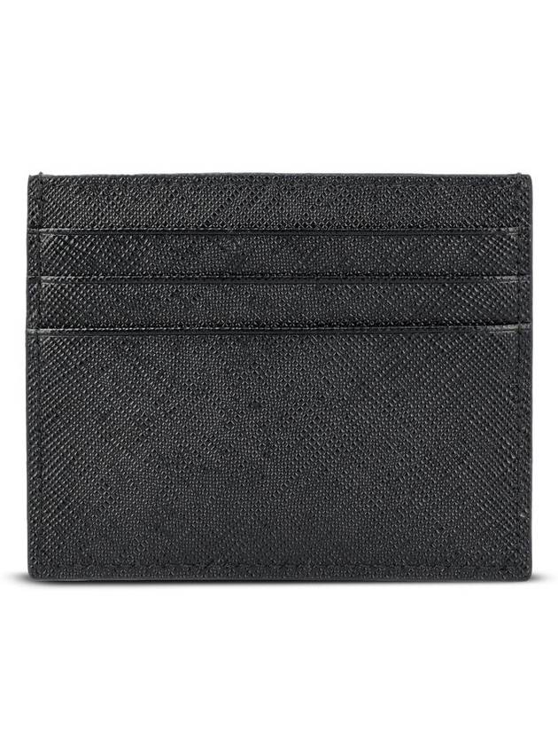 Saffiano Leather Triangle Logo Card Wallet Black Gold - PRADA - BALAAN 4