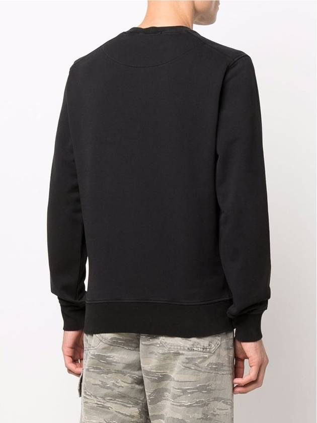 Logo Print Cotton Sweatshirt Black - STONE ISLAND - BALAAN 3