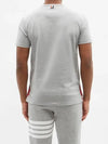 Men's Medium Weight Jersey Tipped Pocket Crewneck Short Sleeve T-Shirt Light Grey - THOM BROWNE - BALAAN 6