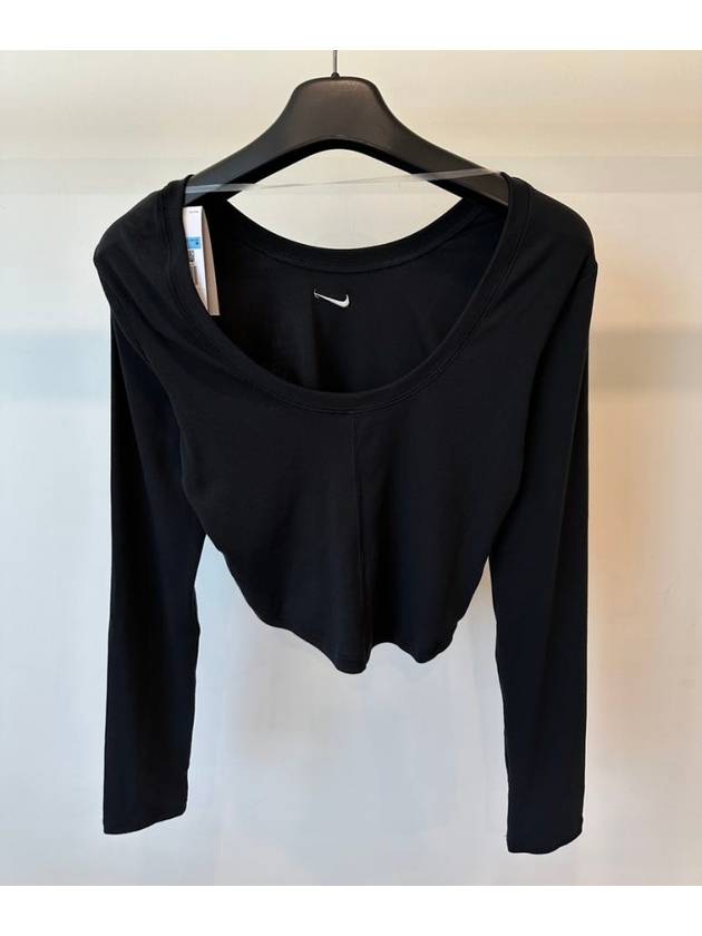 Cropped Long Sleeve T Shirt FN3661 010 Black WOMENS M Euro Fit - NIKE - BALAAN 3