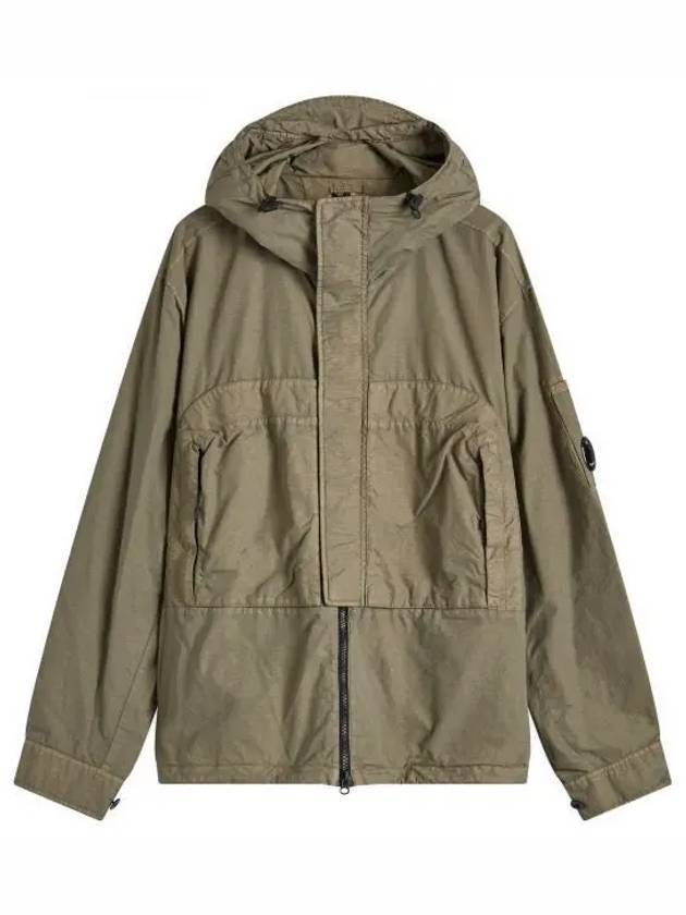 Flatt Nylon Overshirt Hooded Jacket Brown - CP COMPANY - BALAAN 1