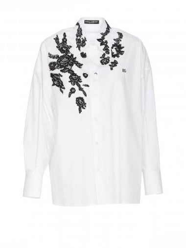 Lace APPLIQUES Oversized Shirt F5P62T GDB8OW0800 B0010999323 - DOLCE&GABBANA - BALAAN 1