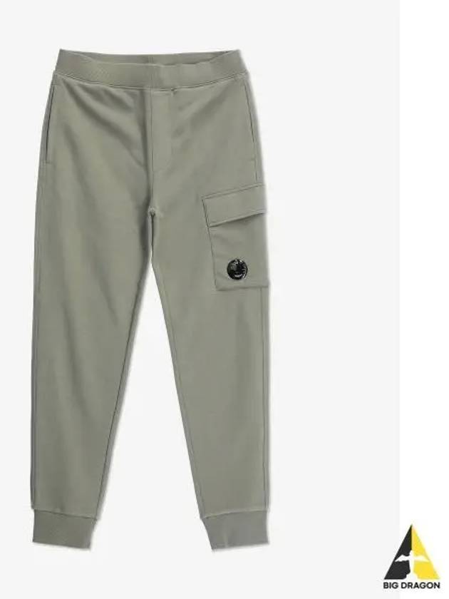 Men's Diagonal Raised Fleece Track Pants Green - CP COMPANY - BALAAN 2