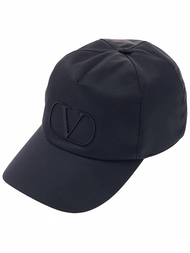 V Embroidered Logo Nylon Ball Cap Black - VALENTINO - BALAAN 11