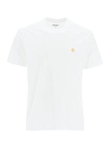 Chase Embroidered Logo Logo Short Sleeve T-Shirt White - CARHARTT WIP - BALAAN 1