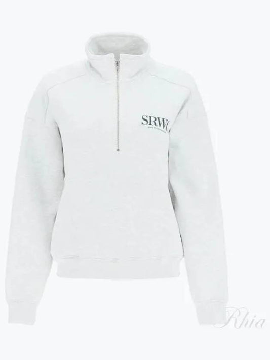 Women's Half Zip-Up Sweatshirt Grey - SPORTY & RICH - BALAAN 2