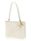 Flat Logo Medium Shoulder Bag Ivory - JIL SANDER - BALAAN.