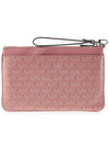 Jet Set Charm Logo Embellished Wristlet Clutch Bag Pink - MICHAEL KORS - BALAAN 4