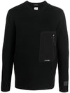 Pocket Zipper Wool Knit Top Light Black - CP COMPANY - BALAAN 3