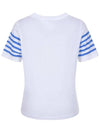 Striped Logo Short Sleeve T-Shirt MW3ME187BLU - P_LABEL - BALAAN 3