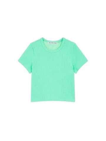 t Women's Textured Logo Baby Top Mint 271820 - ALEXANDER WANG - BALAAN 1