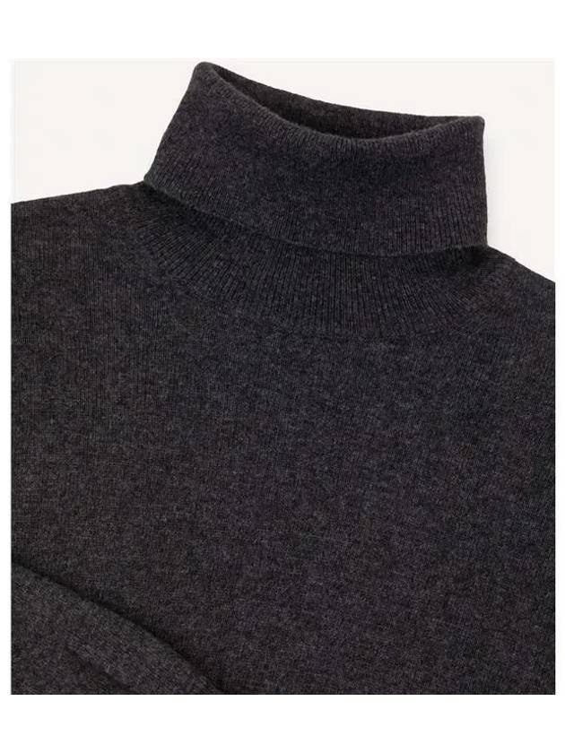 Le Logo Patch Cashmere Blend Turtleneck Knit Dark Gray - COLMAR - BALAAN 7