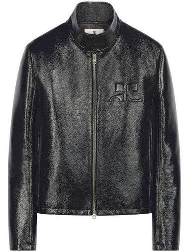 Embossed Logo Patent Biker Jacket 324CBL195VY0014 - COURREGES - BALAAN 1