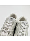 CC Logo Fabric Suede Low-Top Sneakers Light Grey - CHANEL - BALAAN 4