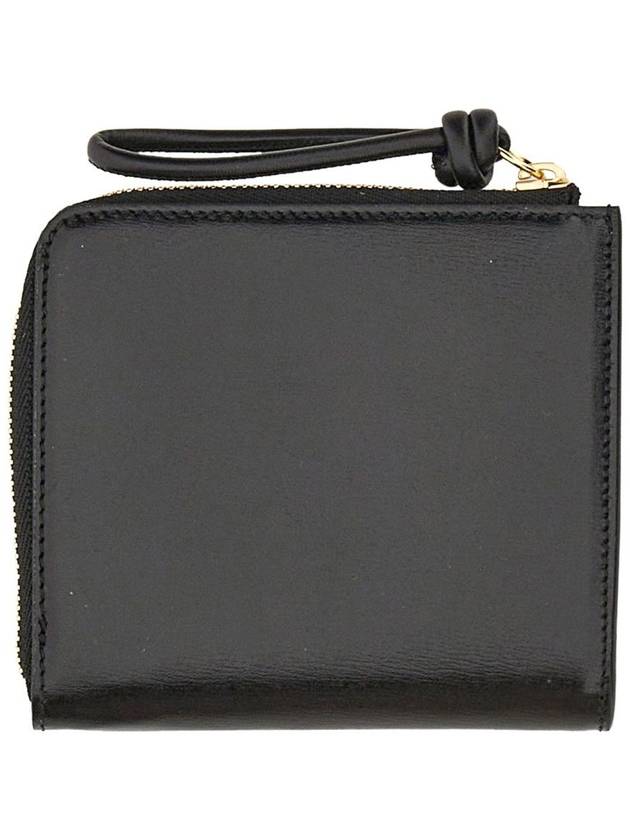 Logo Leather Card Wallet Black - JIL SANDER - BALAAN 3