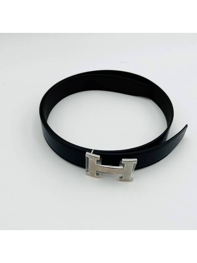 Reversible Leather Strap 32mm Belt Black - HERMES - BALAAN 3