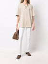 Big Heart Logo Oversized Short Sleeve T-Shirt Beige - AMI - BALAAN 4