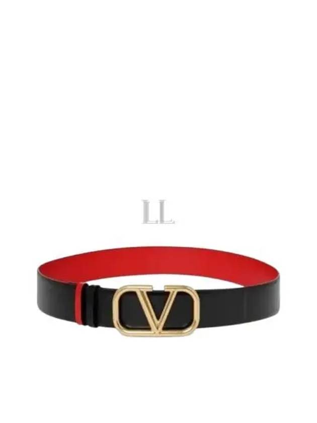 Vlogo Signature Reversible Leather Belt Black Red - VALENTINO - BALAAN 2