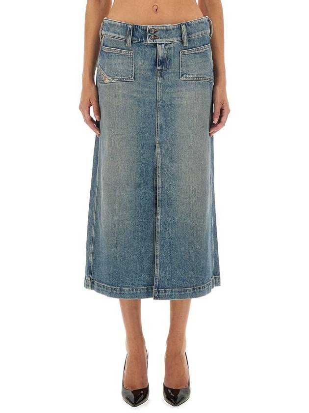 DE Hush Mid Denim A Line Skirt Light Blue - DIESEL - BALAAN 2