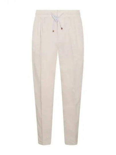 Drawstring Pleated Tapered Straight Pants White - BRUNELLO CUCINELLI - BALAAN 2