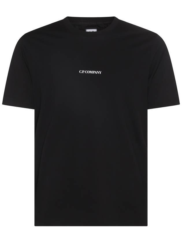 Jersey Reverse Print Short Sleeve T-Shirt Black - CP COMPANY - BALAAN 1