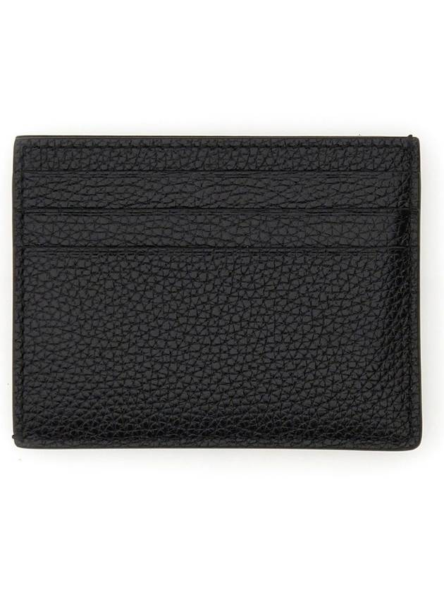 T-Line Logo Grain Leather Card Wallet Black - TOM FORD - BALAAN 4