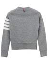 Engineered 4 Bar Stripe Loopback Jersey Knit Crewneck Sweatshirt Light Grey - THOM BROWNE - BALAAN 3