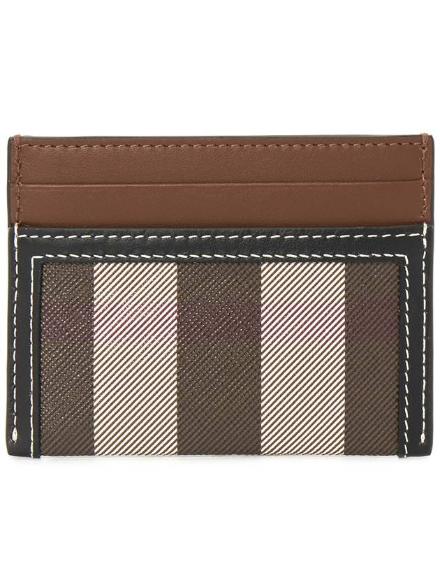 Check Two-Tone Leather Card Wallet Dark Birch Brown - BURBERRY - BALAAN 3