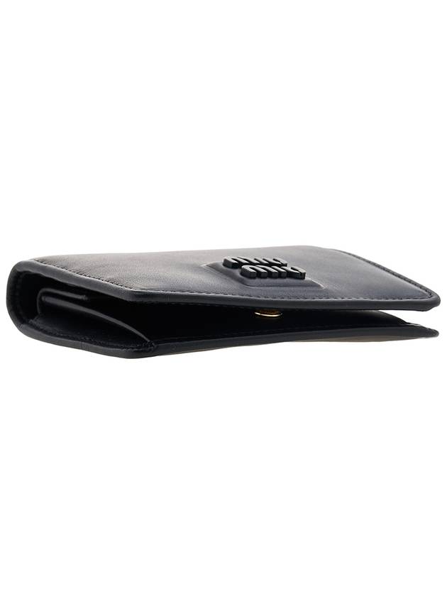 Logo Small Leather Half Wallet Black - MIU MIU - BALAAN 6