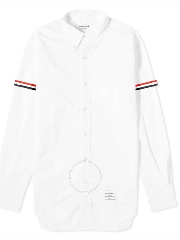 Men's Poplin Grosgrain Armband Classic Long Sleeve Shirt White - THOM BROWNE - BALAAN 2