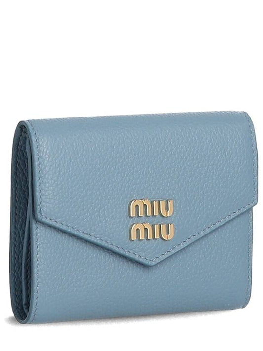 lettering logo leather halfwallet blue - MIU MIU - BALAAN 2