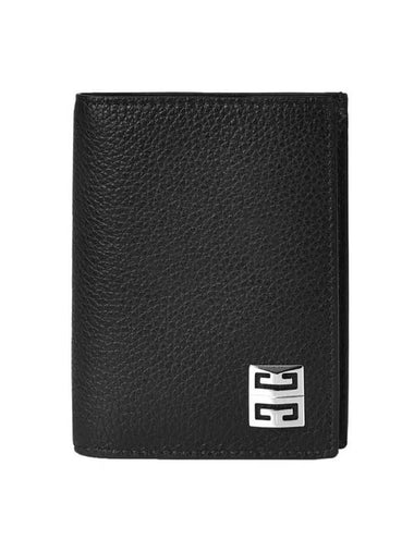 Metal Logo Grain Half Wallet Black - GIVENCHY - BALAAN 1