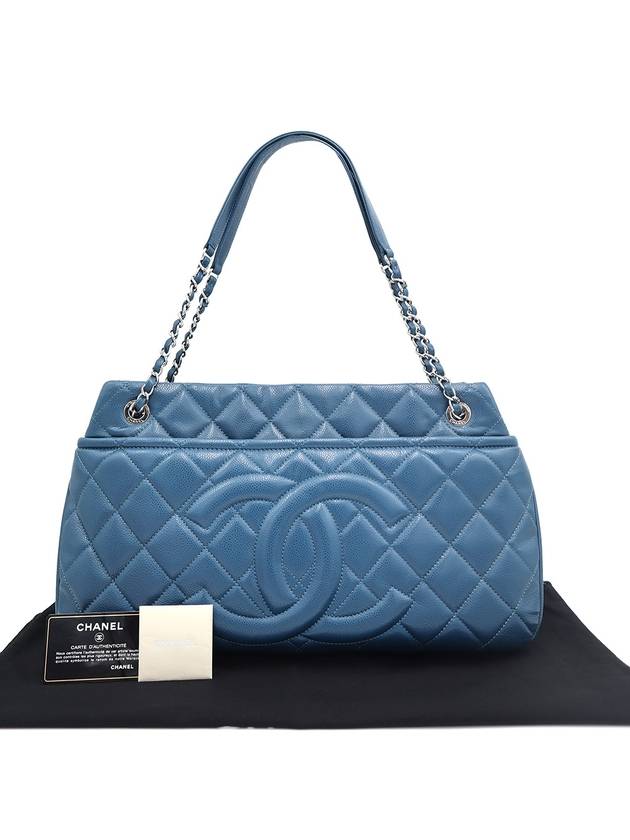 Women s Chanel A67292 Blue Soft Caviar Silver Timeless CC Shopper Shoulder Bag 17th gt Gangbuk used luxury goods - CHANEL - BALAAN 3