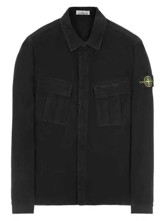 Wappen Patch Two Pocket Shirt Jacket Black - STONE ISLAND - BALAAN 2