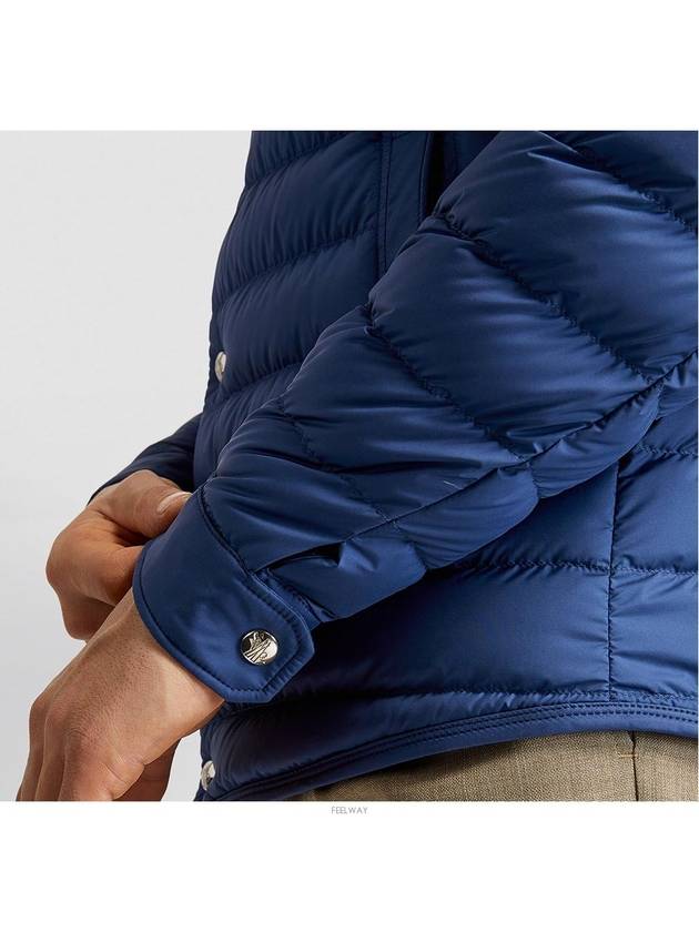 Mirmande Light Weight Collar Short Padding Blue - MONCLER - BALAAN.