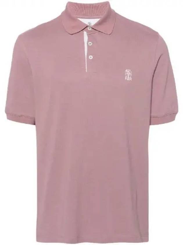 Chest logo cotton polo shirt 270736 - BRUNELLO CUCINELLI - BALAAN 1