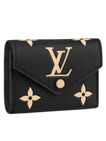 Victorine Wallet Tri-Fold Card Wallet Black - LOUIS VUITTON - BALAAN 1